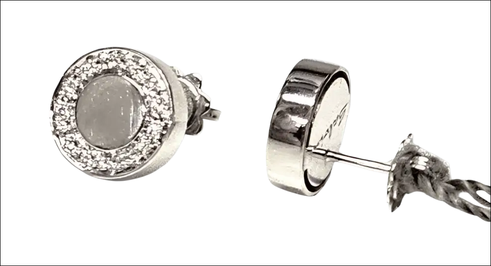 Orecchini Salvini Segreti in argento con moonstone ovale e cristalli