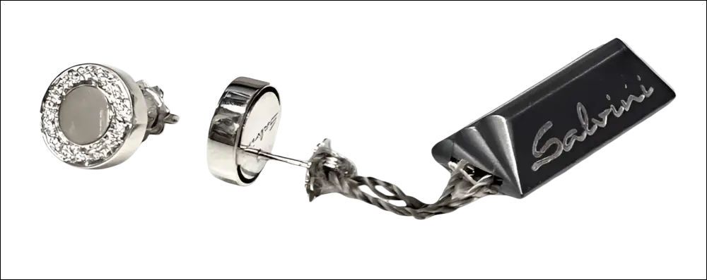 Orecchini Salvini Segreti oro bianco diamanti con pietra chiara