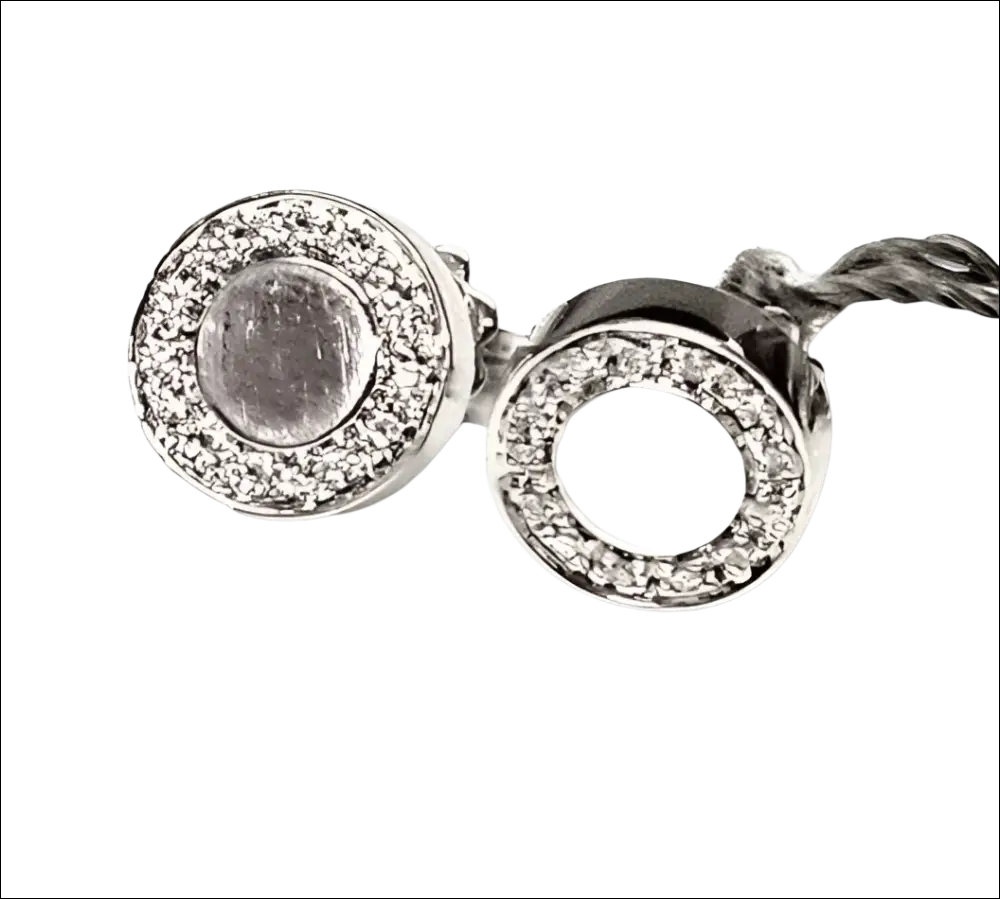 Orecchino Salvini Segreti oro bianco con charm argento diamanti pavé