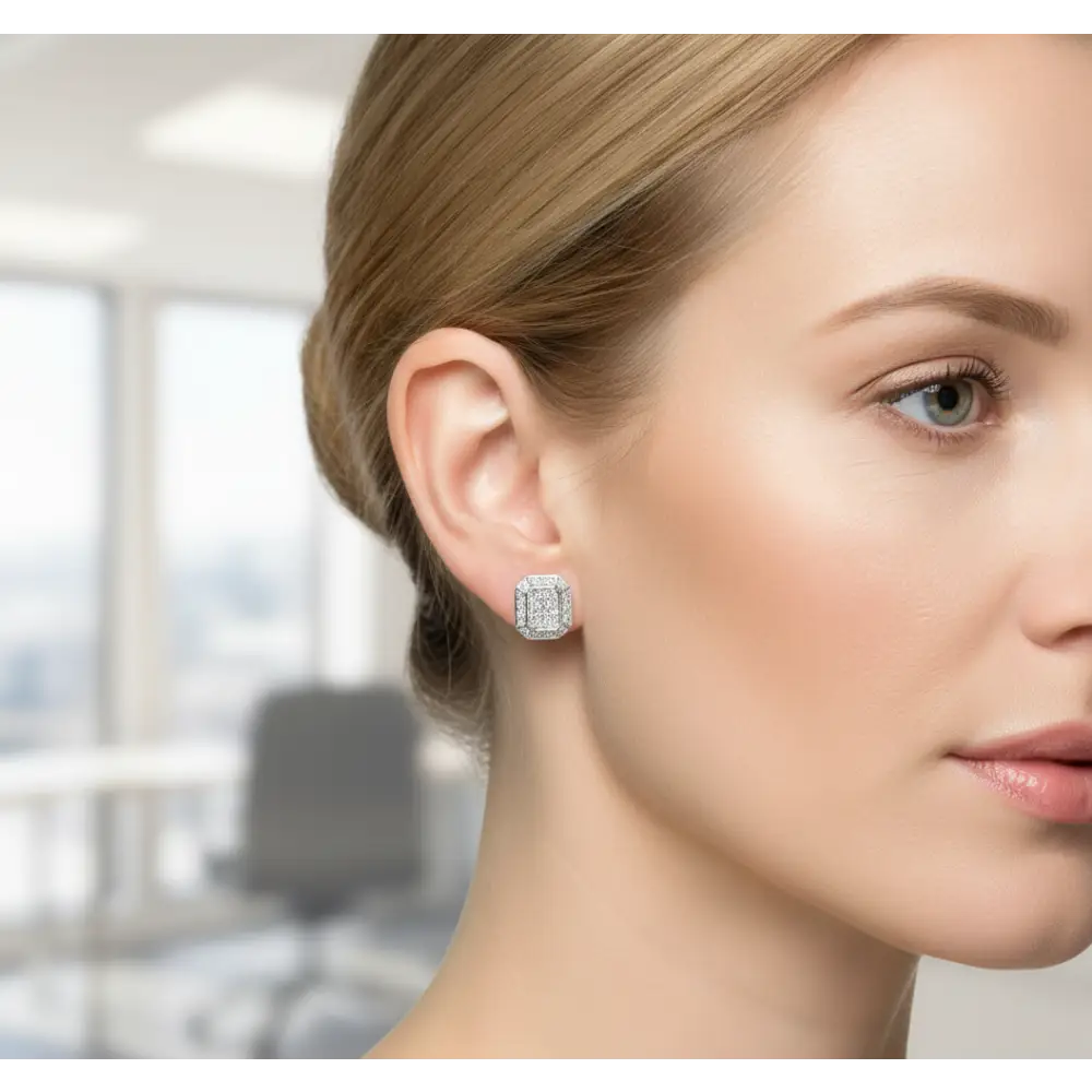 Orecchini Oro bianco e pavé di Diamanti Salvini|bonini-gioielli