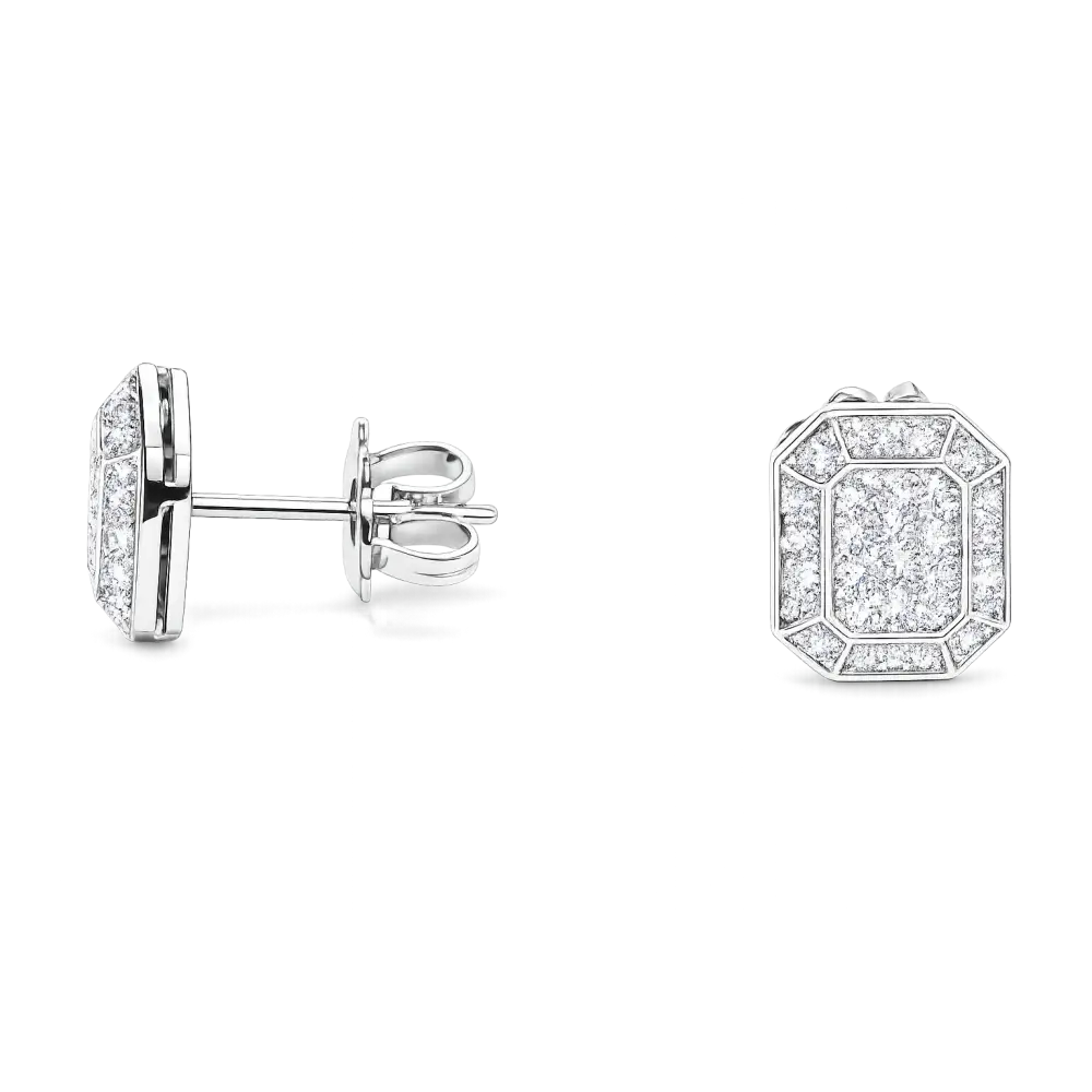 Orecchini Oro bianco e pavé di Diamanti Salvini|bonini-gioielli
