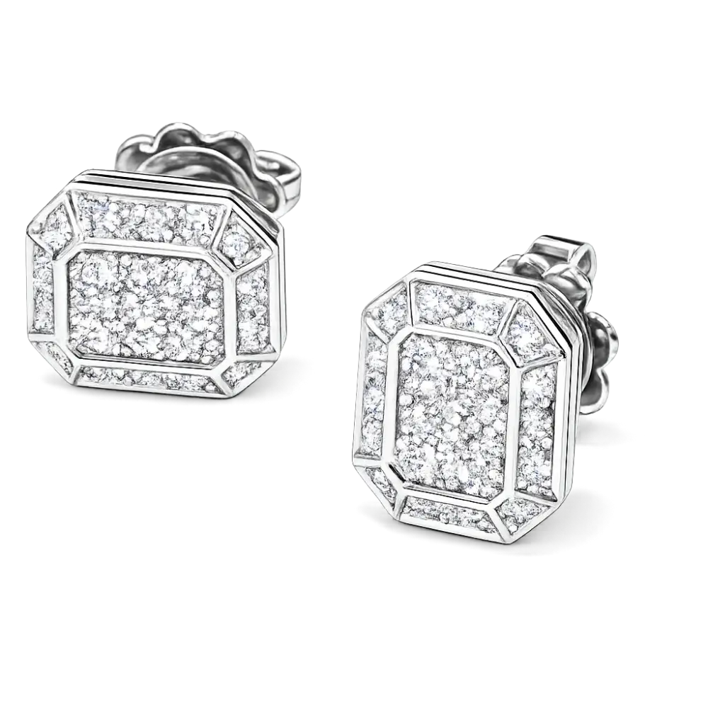 Orecchini Oro bianco e pavé di Diamanti Salvini|BONINI-GIOIELLI