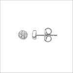 Orecchini Ambrosia AOZ 502 argento con zirconi trasparenti e chiusura a vite
