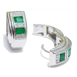 Orecchini Oro bianco, Smeraldi e Diamanti Salvini|bonini-gioielli
