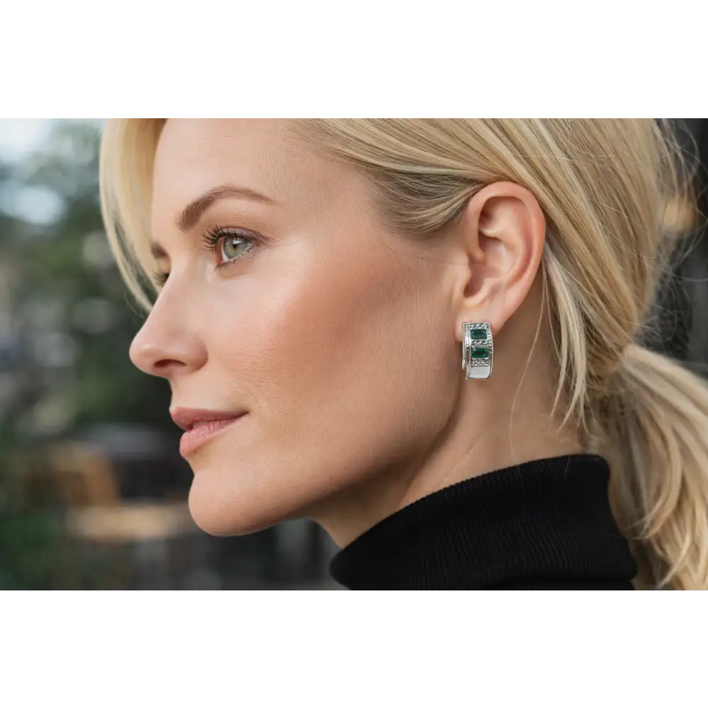 Orecchini Oro bianco, Smeraldi e Diamanti Salvini|bonini-gioielli