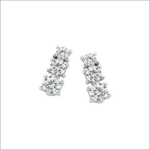 Orecchini oro bianco tre zirconi AMBROSIA AOZ 346 eleganti