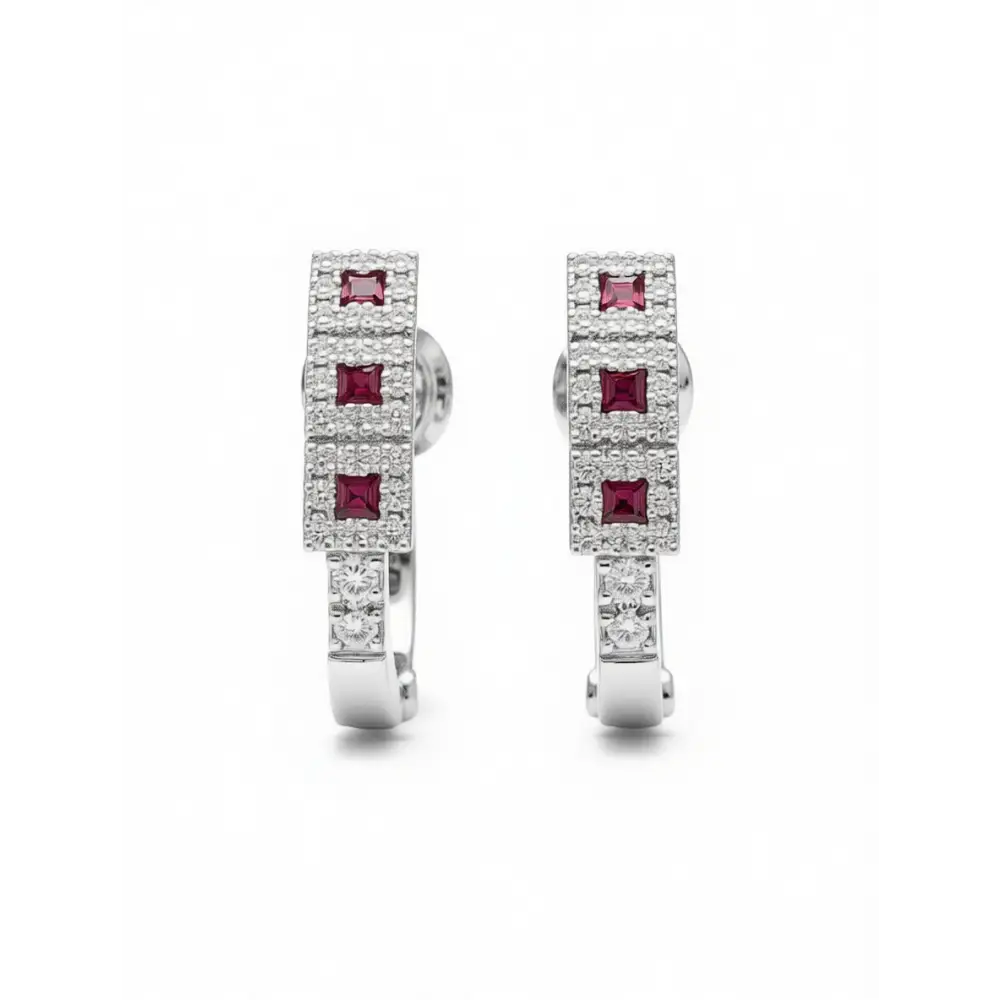 Orecchini Oro Diamanti e Rubini Feeling di Salvini|bonini-gioielli