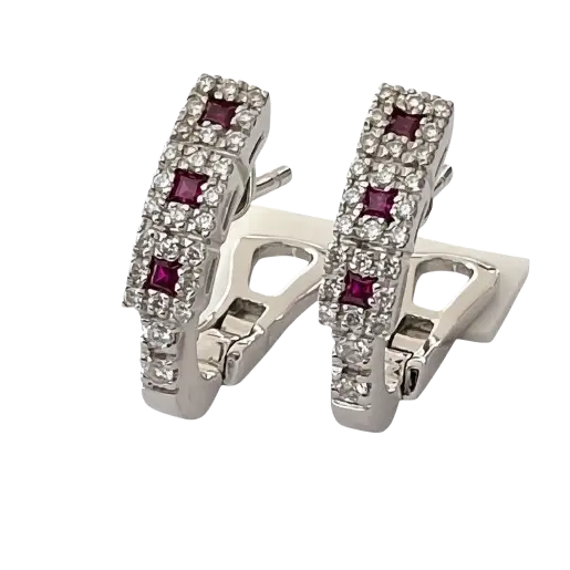 Orecchini Oro Diamanti e Rubini Feeling di Salvini|bonini-gioielli