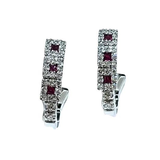 Orecchini Oro Diamanti e Rubini Feeling di Salvini|bonini-gioielli
