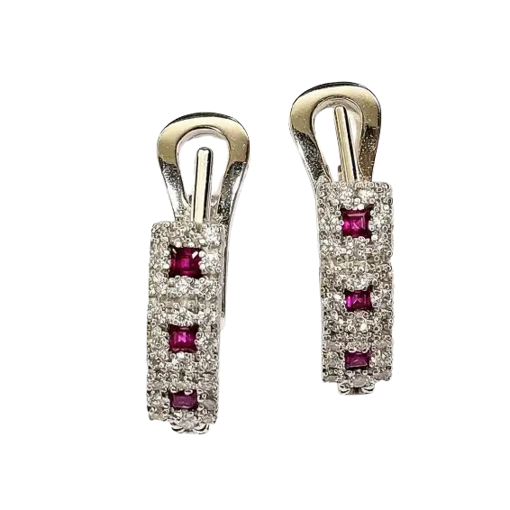 Orecchini Oro Diamanti e Rubini Feeling di Salvini|bonini-gioielli