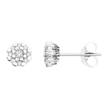 Orecchini Oro e Diamanti Collezione Amour con cluster di diamanti scintillanti e cuori
