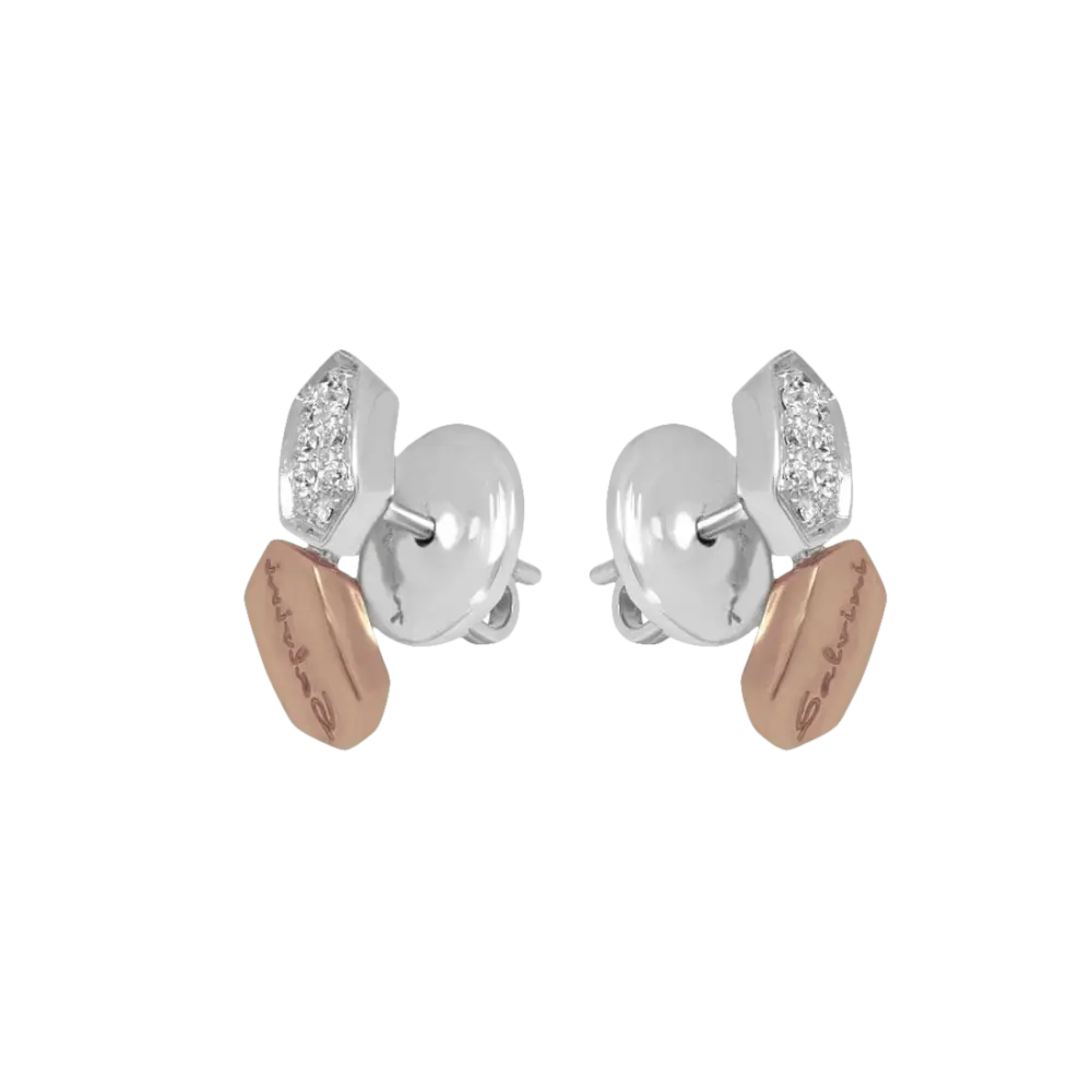 Orecchini Oro e Diamanti Honey Salvini con diamanti e elemento in oro rosa