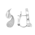 Orecchini Oro e Diamanti Salvini Faville con diamanti pavé e chiusura a leverback