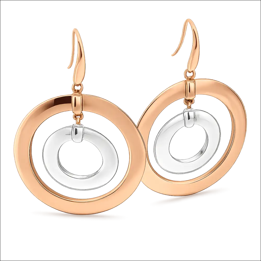 Orecchini Cerchi Oro Rosé e Bianco 375/1000 UNOAERRE|bonini-gioielli