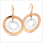 Orecchini Cerchi Oro Rosé e Bianco 375/1000 UNOAERRE|bonini-gioielli