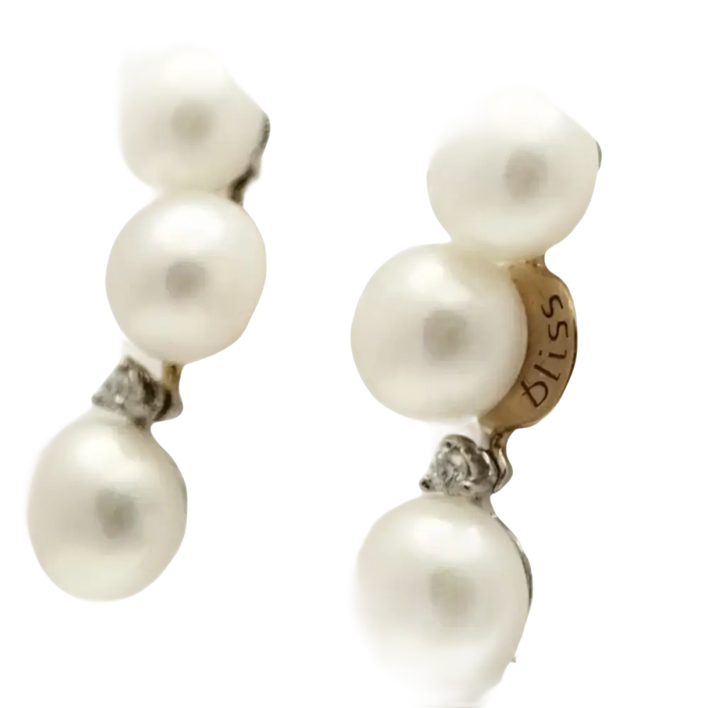 Orecchini oro perle e diamanti a goccia eleganti e raffinati per donna