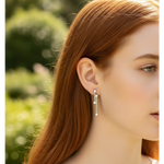 Orecchini pendenti doppia barretta e Diamanti Salvini|bonini-gioielli