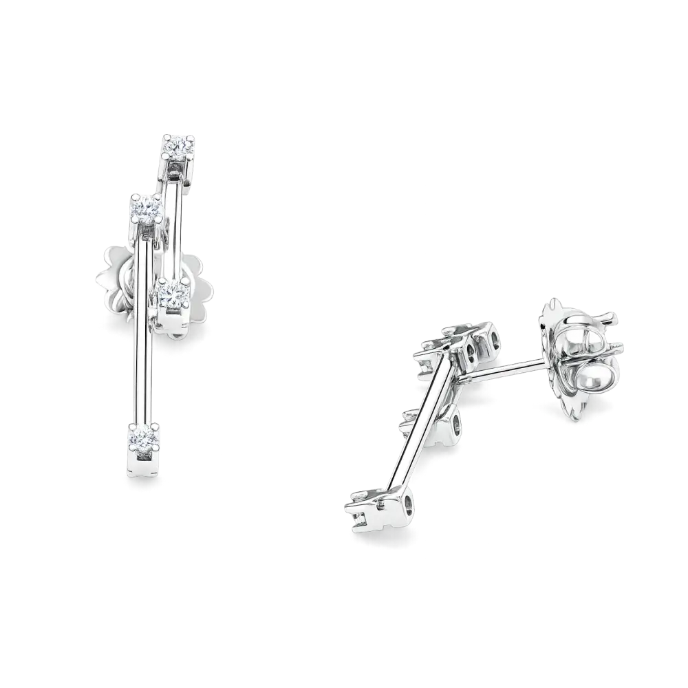 Orecchini pendenti doppia barretta e Diamanti Salvini|bonini-gioielli