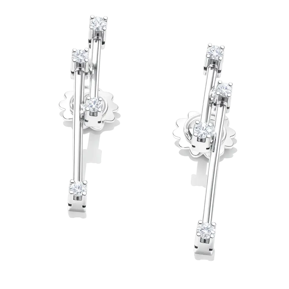 Orecchini pendenti doppia barretta e Diamanti Salvini|bonini-gioielli