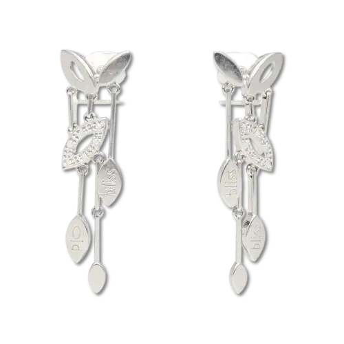 Orecchini pendenti oro bianco con diamanti Bliss - orecchini