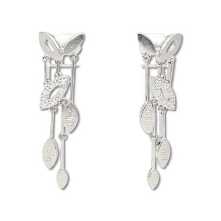 Orecchini pendenti oro bianco con diamanti Bliss - orecchini