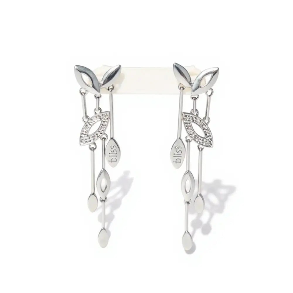 Orecchini pendenti oro bianco con diamanti Bliss | bonini-gioielli