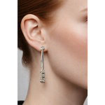 Orecchini pendenti oro bianco e diamanti Salvini|bonini-gioielli