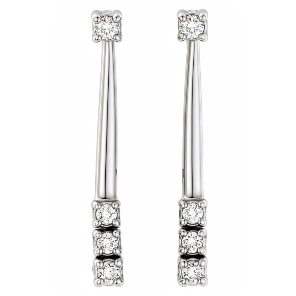 Orecchini pendenti oro bianco e diamanti Salvini|bonini-gioielli