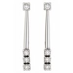 Orecchini pendenti oro bianco e diamanti Salvini|bonini-gioielli