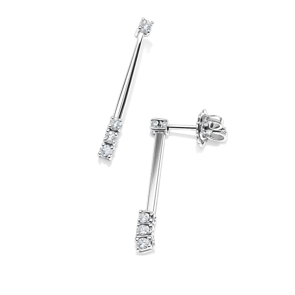 Orecchini pendenti oro bianco e diamanti Salvini|bonini-gioielli