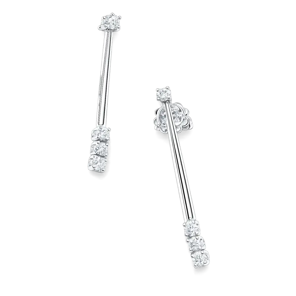 Orecchini pendenti oro bianco e diamanti Salvini|bonini-gioielli