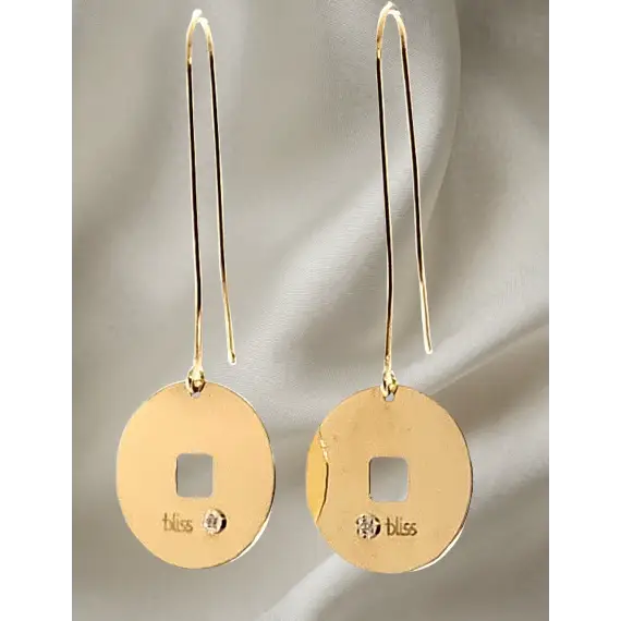 Orecchini pendenti oro giallo con diamante Monete Bliss orecchini