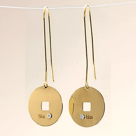 Orecchini pendenti oro giallo con diamante Monete Bliss orecchini