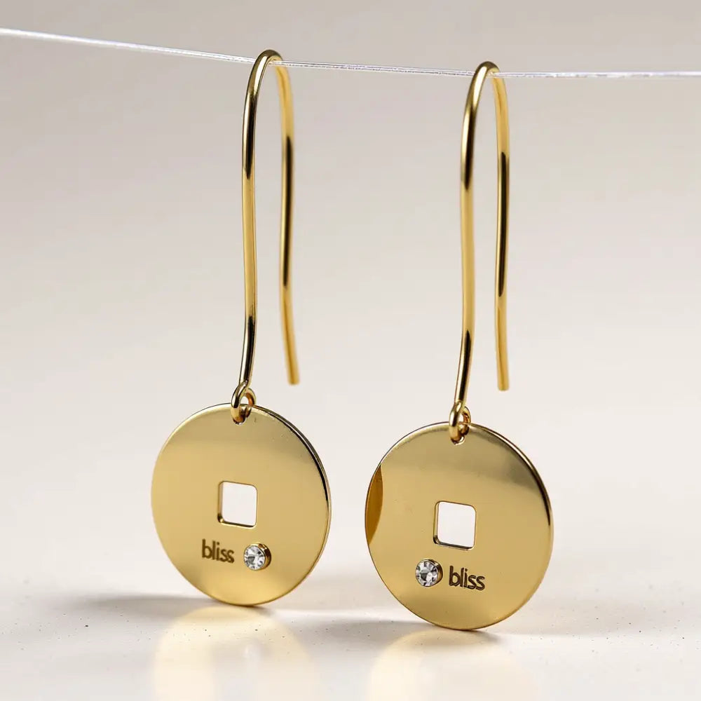 Orecchini pendenti oro giallo con diamante Monete Bliss orecchini