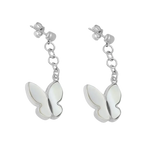 Orecchini pendenti Salvini En Plain Air Farfalle con farfalle in madreperla bianca e argento