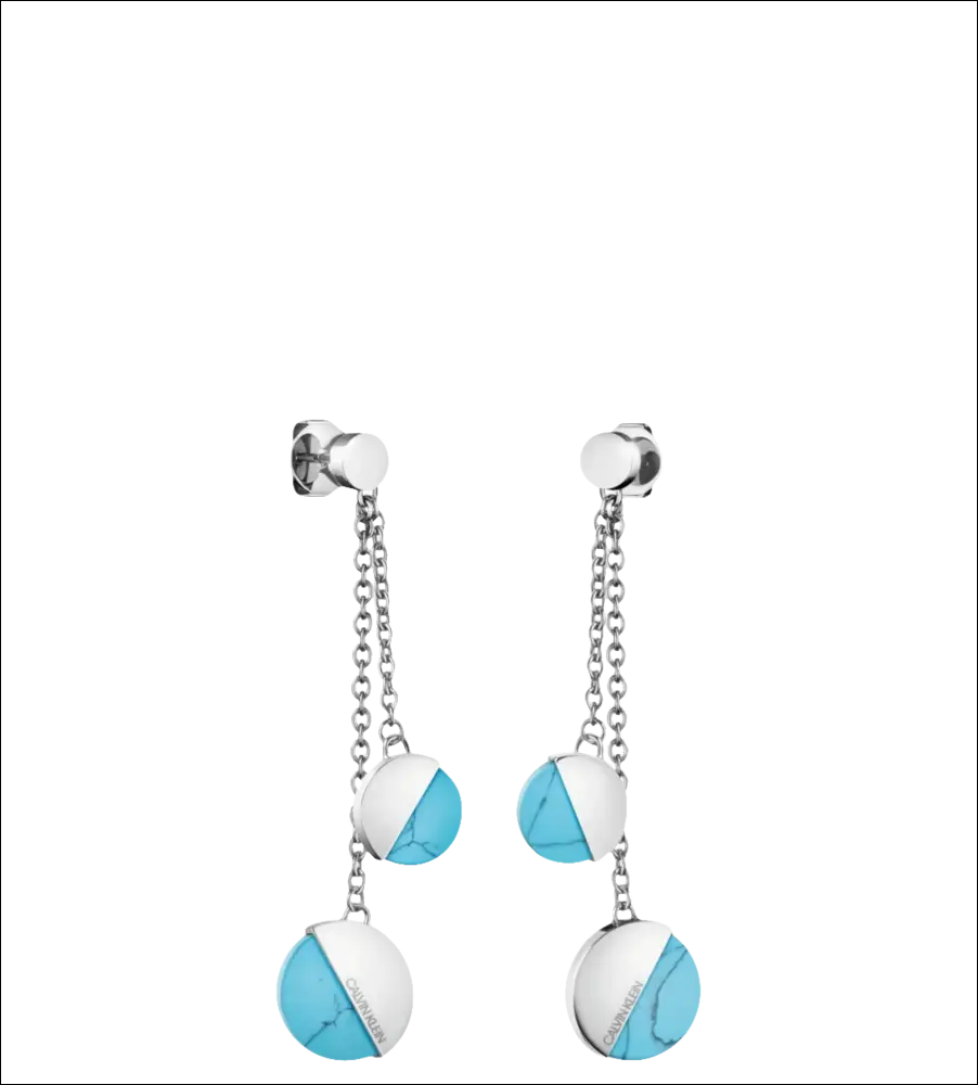 Orecchini pendenti Spicy Individualista con sfere in argento e turchese e pietre