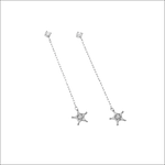 Orecchini pendenti stelle oro zirconi AOZ 321 AMBROSIA con stelle argentate