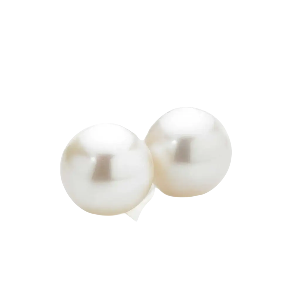 Due perle di perla Akoya bianche lucide e perfette per Orecchini Perle COMETE GIOIELLI
