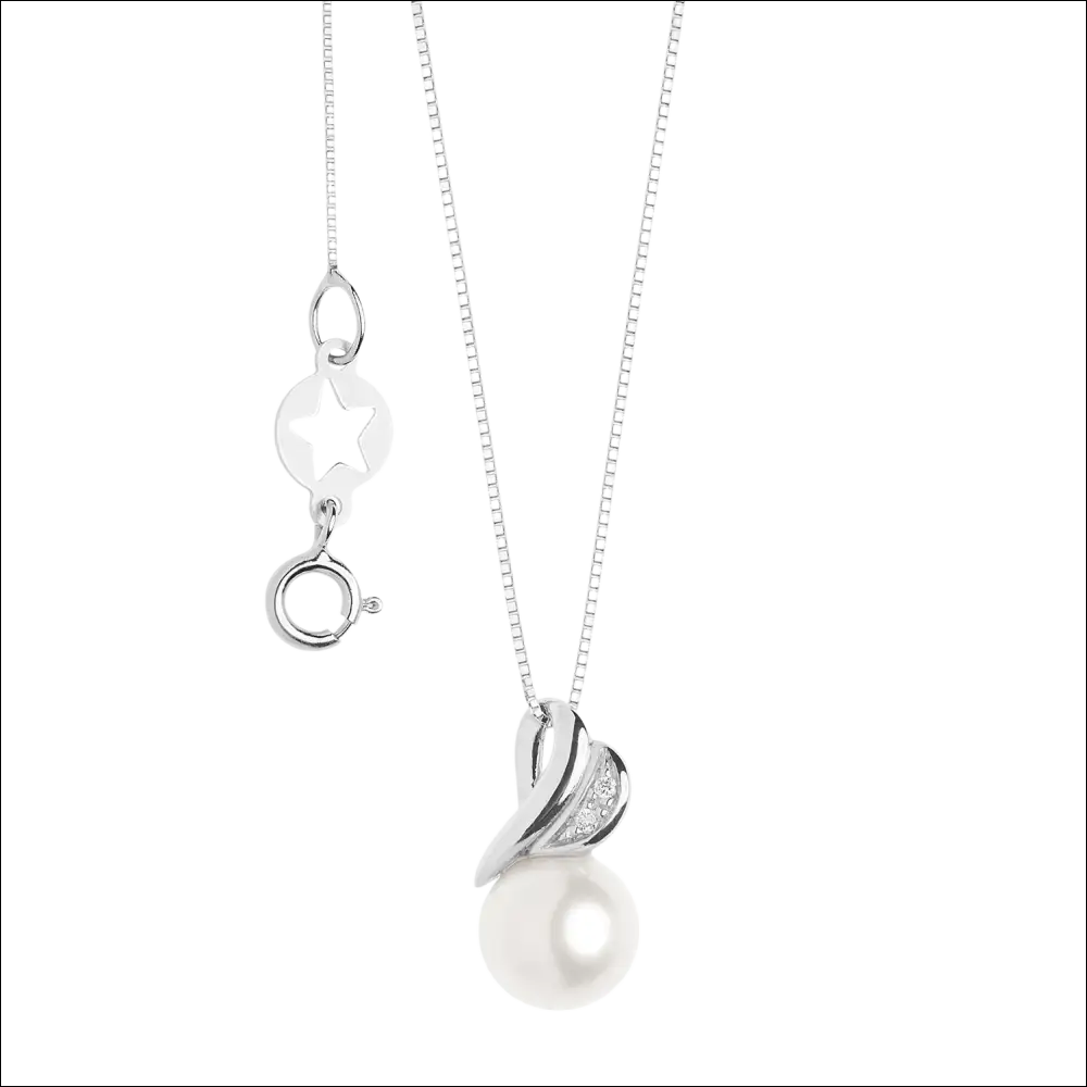 Orecchini perle e diamanti oro bianco GLP 761 con catena a cassetta