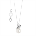 Orecchini perle e diamanti oro bianco GLP 761 con catena a cassetta