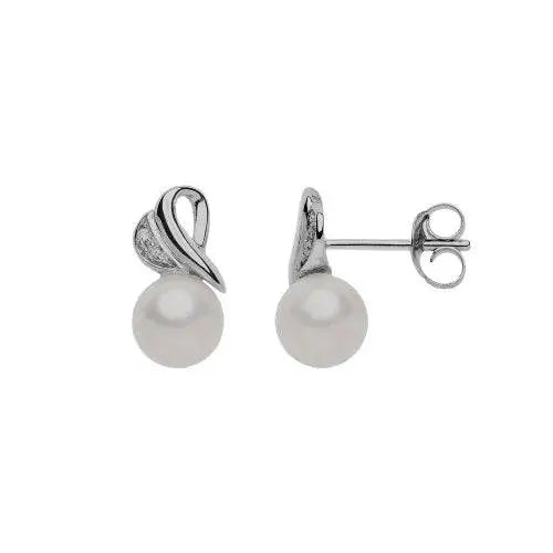 orecchini perle e diamanti oro bianco ORP 761 COMETE|bonini-gioielli