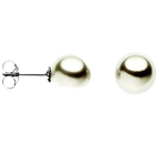 Orecchini perle grigie con perni in argento e farfalla, elegante gioiello moda