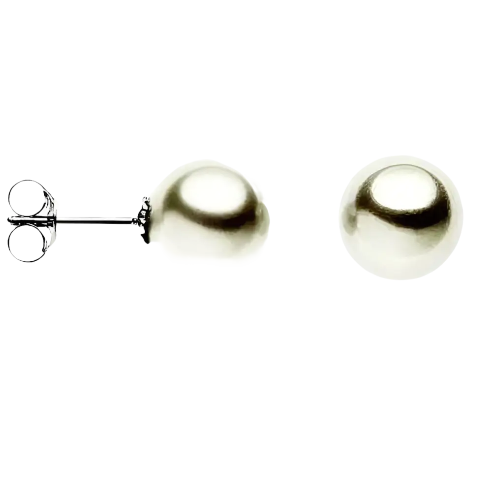 Orecchini perle grigie con perni in argento e farfalla, elegante gioiello moda