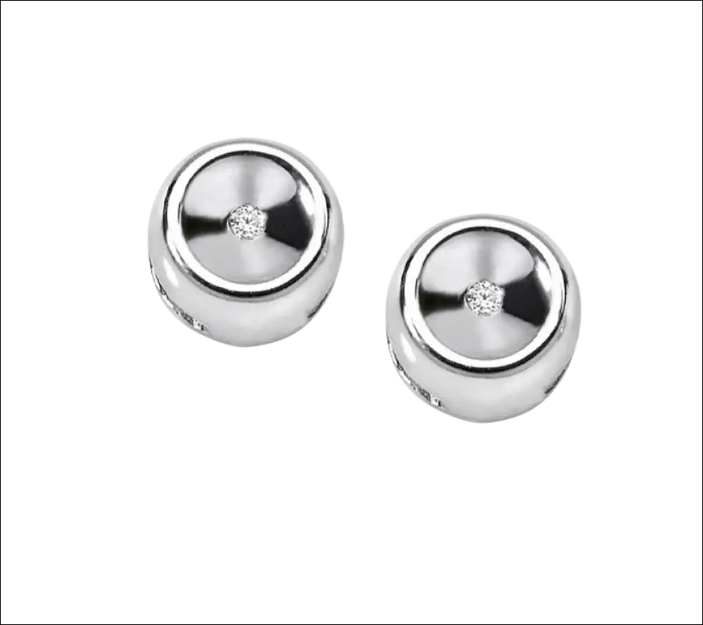 Orecchini Punto Luce Diamanti Oro Bianco ORB 900: argento con diamante centrale