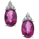 Orecchini Rubini e Diamanti COMETE ORB 776 con orecchini in oro bianco con rhodolite e diamanti
