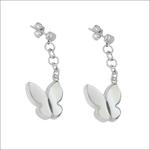 Orecchini pendenti Salvini En Plain Air Farfalle con farfalle in madreperla bianca e argento