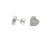 Orecchini Salvini Cuori Oro Bianco e Diamanti con cuori in argento e diamanti pave