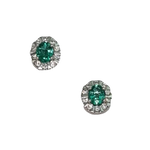 Orecchini Smeraldi Diamanti Oro Bianco con smeraldi e diamanti in oro bianco