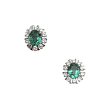 Orecchini Smeraldi Diamanti Oro Bianco Anniversario Matrimonio con orecchini ovali smeraldo e diamanti