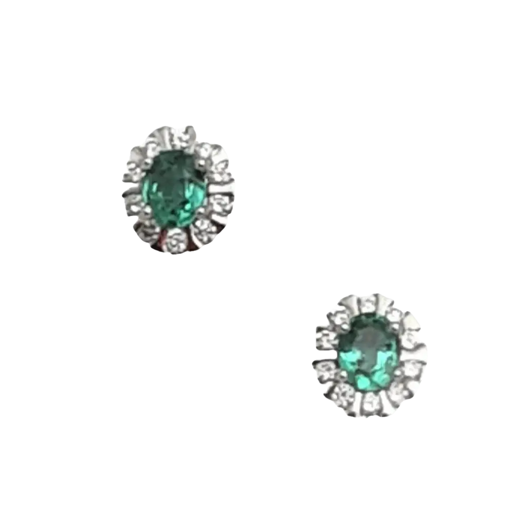 Orecchini Smeraldi Diamanti Oro Bianco Anniversario Matrimonio con orecchini ovali smeraldo e diamanti